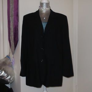 PLUS 18W Black Lined Suit Jacket Blazer 3 Button
